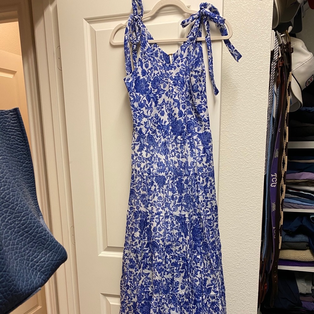 Free People blue and white dress